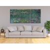 imageWieco Art 3 Panels Framed Canvas Wall Art Water Lilies by Claude Monet Famous Paintings Canvas Prints for Living Room Impressionistic Flower Wall Pictures for Bedroom Decorations20x28x3pcs50x70cmx3pcs