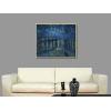 imageWieco Art Gold Framed Art Starry Night Over The Rhone Canvas Prints Wall Art by Van Gogh Paintings Reproduction Canvas Prints Abstract Artwork for Living Room Wall Decor
