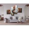 imageWieco Art Huge Size Stretched and Framed Artwork 4 Panels 100 Handpainted Modern Canvas Wall Art Elegant Flowers Paintings for Wall Decor Floral Oil Paintings on Canvas Art XLMulti