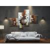 imageWieco Art Huge Size Stretched and Framed Artwork 4 Panels 100 Handpainted Modern Canvas Wall Art Elegant Flowers Paintings for Wall Decor Floral Oil Paintings on Canvas Art XLMulti