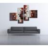 imageWieco Art Huge Size Stretched and Framed Artwork 4 Panels 100 Handpainted Modern Canvas Wall Art Elegant Flowers Paintings for Wall Decor Floral Oil Paintings on Canvas Art XLMulti