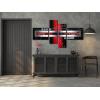 imageWieco Art Red Silver Modern Stretched and Framed 100 HandPainted Contemporary Abstract Oil Paintings on Canvas Wall Art for Home Decorations Wall Decor 4pcsSet I40x30cmx2pcs 20x60cmx2pcs