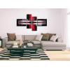 imageWieco Art Red Silver Modern Stretched and Framed 100 HandPainted Contemporary Abstract Oil Paintings on Canvas Wall Art for Home Decorations Wall Decor 4pcsSet I40x30cmx2pcs 20x60cmx2pcs