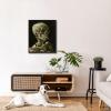 imageWieco Art Skull of a Skeleton with Burning Cigarette 1886 by Vincent Van Gogh Canvas Wall Art for Home Decor and Wall Decor Postimpressionism Canvas Prints Pictures Artwork25L x 21W