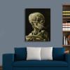 imageWieco Art Skull of a Skeleton with Burning Cigarette 1886 by Vincent Van Gogh Canvas Wall Art for Home Decor and Wall Decor Postimpressionism Canvas Prints Pictures Artwork26L x 26W