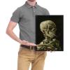 imageWieco Art Skull of a Skeleton with Burning Cigarette 1886 by Vincent Van Gogh Canvas Wall Art for Home Decor and Wall Decor Postimpressionism Canvas Prints Pictures Artwork17L x 13W