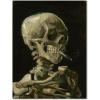 imageWieco Art Skull of a Skeleton with Burning Cigarette 1886 by Vincent Van Gogh Canvas Wall Art for Home Decor and Wall Decor Postimpressionism Canvas Prints Pictures Artwork32L x 24W