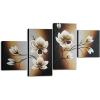 imageWieco Art 100 Handpainted Abstract Floral Oil Painting on Canvas Warm Day Yellow Flowers Bloom Ready to Hang for Living Room Bedroom Home Decorations 4pcsset16x20inchx2pcs 16x32inchx2pcs