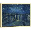imageWieco Art Framed Wall Art Giclee Canvas Prints of Starry Night Over The Rhone Canvas Prints Wall Art by Van Gogh Paintings Reproduction Abstract Artwork for Wall Decor Golden Frame