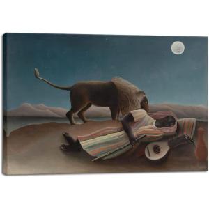 imageWieco Art Canvas Wall Art the Sleeping Gypsy Henri Rousseau Paintings Reproduction Canvas Prints Landscape Pictures Artwork Paintings on Canvas Art for Home Office DecorationsA