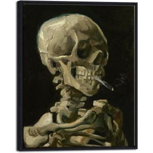 imageWieco Art Skull of a Skeleton with Burning Cigarette 1886 by Vincent Van Gogh Canvas Wall Art for Home Decor and Wall Decor Postimpressionism Canvas Prints Pictures Artwork25L x 21W
