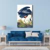 imageWieco Art Canvas Print Wall Art Great Blue Heron by John James Audubon Vintage Poster Birds of America Antique Bird Illustration Wall Art for Living Room Home Kitchen DecorationsBlue