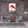 imageWieco Art Canvas Print Wall Art Great Blue Heron by John James Audubon Vintage Poster Birds of America Antique Bird Illustration Wall Art for Living Room Home Kitchen DecorationsRed