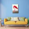 imageWieco Art Canvas Print Wall Art Great Blue Heron by John James Audubon Vintage Poster Birds of America Antique Bird Illustration Wall Art for Living Room Home Kitchen DecorationsRed