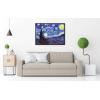 imageWieco Art Framed Art Canvas Prints of Starry Night by Vincent Van Gogh Paintings Reproduction PostImpressionism Artwork Framed Wall Art for Living Room Home Decorations Black28L x 20W