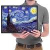 imageWieco Art Framed Art Canvas Prints of Starry Night by Vincent Van Gogh Paintings Reproduction PostImpressionism Artwork Framed Wall Art for Living Room Home Decorations Black162L x 12W