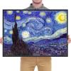 imageWieco Art Framed Art Canvas Prints of Starry Night by Vincent Van Gogh Paintings Reproduction PostImpressionism Artwork Framed Wall Art for Living Room Home Decorations Black28L x 20W