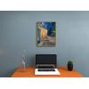 imageWieco Art Framed Wall Art of Cafe Terrace at Night by Vincent Van Gogh Paintings Reproduction Abstract Canvas Prints for Home Living Room Decorations Bronze Gold Frame