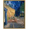 imageWieco Art Framed Wall Art of Cafe Terrace at Night by Vincent Van Gogh Paintings Reproduction Abstract Canvas Prints for Home Living Room Decorations Bronze Gold Frame