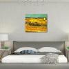 imageWieco Art Framed Wall Art of Harvest at La Crau with Mont majour by Van Gogh Oil Paintings Reproduction Abstract Canvas Prints for Home Living Room Decorations Bronze Gold Frame24L x 20W