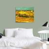 imageWieco Art Framed Wall Art of Harvest at La Crau with Mont majour by Van Gogh Oil Paintings Reproduction Abstract Canvas Prints for Home Living Room Decorations Bronze Gold Frame24L x 20W