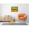 imageWieco Art Framed Wall Art of Harvest at La Crau with Mont majour by Van Gogh Oil Paintings Reproduction Abstract Canvas Prints for Home Living Room Decorations Bronze Gold Frame17L x 13W