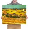 imageWieco Art Framed Wall Art of Harvest at La Crau with Mont majour by Van Gogh Oil Paintings Reproduction Abstract Canvas Prints for Home Living Room Decorations Bronze Gold Frame24L x 20W