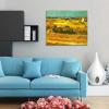 imageWieco Art Framed Wall Art of Harvest at La Crau with Mont majour by Van Gogh Oil Paintings Reproduction Abstract Canvas Prints for Home Living Room Decorations Bronze Gold Frame24L x 20W