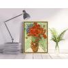 imageWieco Art Framed Wall Art of Red Poppies and Daisies by Vincent Van Gogh Paintings Reproduction Abstract Canvas Prints for Home Living Room Decorations Bronze Gold Frame