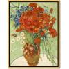 imageWieco Art Framed Wall Art of Red Poppies and Daisies by Vincent Van Gogh Paintings Reproduction Abstract Canvas Prints for Home Living Room Decorations Bronze Gold Frame