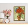 imageWieco Art Framed Wall Art of Red Poppies and Daisies by Vincent Van Gogh Paintings Reproduction Abstract Canvas Prints for Home Living Room Decorations Bronze Gold Frame