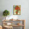 imageWieco Art Framed Wall Art of Red Poppies and Daisies by Vincent Van Gogh Paintings Reproduction Abstract Canvas Prints for Home Living Room Decorations Bronze Gold Frame