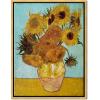imageWieco Art Framed Wall Art of Sunflower by Vincent Van Gogh Paintings Reproduction Abstract Canvas Prints for Home Living Room Decorations Bronze Gold Frame
