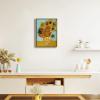 imageWieco Art Framed Wall Art of Sunflower by Vincent Van Gogh Paintings Reproduction Abstract Canvas Prints for Home Living Room Decorations Bronze Gold Frame