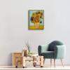 imageWieco Art Framed Wall Art of Sunflower by Vincent Van Gogh Paintings Reproduction Abstract Canvas Prints for Home Living Room Decorations Bronze Gold Frame