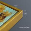 imageWieco Art Framed Wall Art of Sunflower by Vincent Van Gogh Paintings Reproduction Abstract Canvas Prints for Home Living Room Decorations Bronze Gold Frame