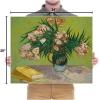 imageWieco Art Oleanders 1888 Giclee Canvas Prints Wall Art by Van Gogh Floral Oil Paintings Reproduction for Home Decorations Modern Stretched and Framed HD Classic Abstract Flowers Pictures Artwork24L x 20W