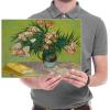 imageWieco Art Oleanders 1888 Giclee Canvas Prints Wall Art by Van Gogh Floral Oil Paintings Reproduction for Home Decorations Modern Stretched and Framed HD Classic Abstract Flowers Pictures Artwork16L x 12W