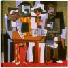 imageWieco Art Canvas Prints Three Musicians 1921 by Pablo Picasso Abstract Canvas Wall Art for Wall Decor and Home Office Decorations24L x 24W