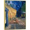 imageWieco Art Framed Art Giclee Canvas Prints of Cafe Terrace at Night Canvas Prints Wall Art by Van Gogh Paintings Abstract Framed Canvas Wall Art for Home Decor Golden Frame