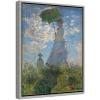 imageWieco Art Framed Wall Art Woman with a Parasol Madame Monet and Her Son of Claude Monet Famous Classic Oil Paintings Canvas Prints Wall Art for Bedroom Home Decor Silver Frame