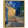imageWieco Art Framed Wall Art of Cafe Terrace at Night by Vincent Van Gogh Paintings Reproduction Abstract Canvas Prints for Home Living Room Decorations Bronze Gold Frame