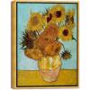 imageWieco Art Framed Wall Art of Sunflower by Vincent Van Gogh Paintings Reproduction Abstract Canvas Prints for Home Living Room Decorations Bronze Gold Frame