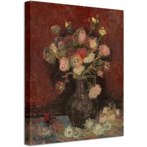imageWieco Art Framed Canvas Wall Art Vase with Chinese Asters and Gladioli by Van Gogh Oil Paintings Modern Abstract HD Canvas Prints Flowers Artwork Pictures for Living Room Wall Decor24L x 20W