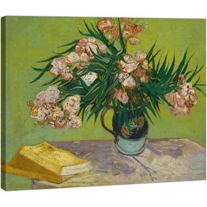 imageWieco Art Oleanders 1888 Giclee Canvas Prints Wall Art by Van Gogh Floral Oil Paintings Reproduction for Home Decorations Modern Stretched and Framed HD Classic Abstract Flowers Pictures Artwork16L x 12W