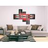 imageWieco Art Abstract Landscape Oil Paintings on Canvas Wall Art for Living Room Bedroom Home Decorations Red Clouds Silver Lines Modern 5 Piece Stretched 100 Hand Painted Grace Artwork12x12inchx2pcs 8x24inchx3pcs