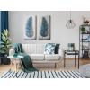 imageWieco Art Blue Feathers Abstract Paintings Wall Art on Canvas Mordern Canvas Wall Art for Living Room Bedroom Wall Decor Contemporary Artwork for Home Decorations