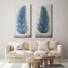 imageWieco Art Blue Feathers Abstract Paintings Wall Art on Canvas Mordern Canvas Wall Art for Living Room Bedroom Wall Decor Contemporary Artwork for Home Decorations
