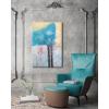 imageWieco Art Blue Trees Pure HandPainted Paintings on Canvas Abstract Canvas Wall Art for Living Room Bedroom Wall Decor Modern Contemporary Artwork for Home Decorations and Office Decor