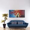 imageWieco Art Dazzling Beauty Modern Large Stretched and Framed 100 Hand Painted Red Flowers Artwork Abstract Floral Oil Paintings on Canvas Wall Art for Living Room Bedroom Home Decorations 24x4840L x 20W